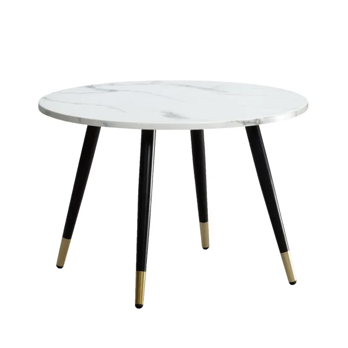Couchtisch FineBuy Sofatisch Marmor Optik 60 cm Wohnzimmertisch Rund Tisch