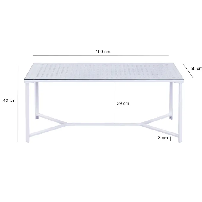 Couchtisch FineBuy Sofatisch Glas Metall 100 cm Wohnzimmertisch Rechteckig