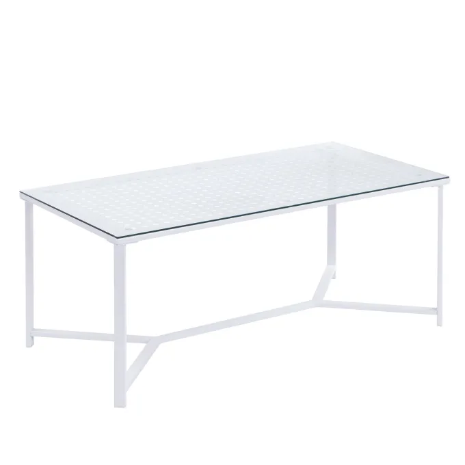 Couchtisch FineBuy Sofatisch Glas Metall 100 cm Wohnzimmertisch Rechteckig