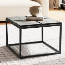 Couchtisch FineBuy Sofatisch Glas 58x58 cm Wohnzimmertisch Tisch Quadratisch