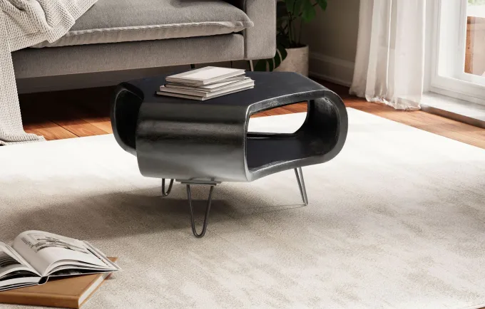 Couchtisch FineBuy Sofatisch Massivholz 60 cm Wohnzimmertisch Tisch Stauraum