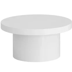 Couchtisch FineBuy Sofatisch Weiß Ø60cm Hochglanz Wohnzimmertisch Rund Klein