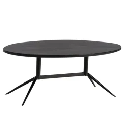 Couchtisch FineBuy Wohnzimmertisch Massivholz 90 cm Sofatisch Tisch Oval Modern