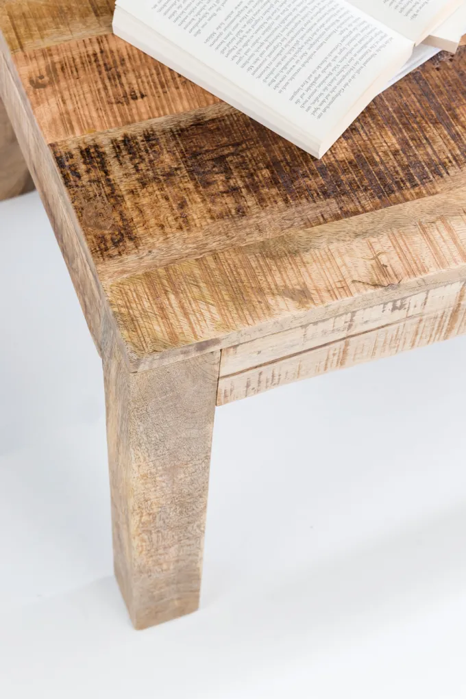 Couchtisch Mango Massivholz 110cm rechteckiger Wohnzimmertisch Landhausstil