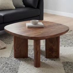 Couchtisch Mango Massivholz 60cm quadratisch Handgefertigter Wohnzimmertisch
