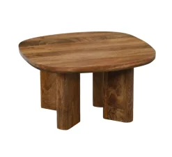 Couchtisch Mango Massivholz 60cm quadratisch Handgefertigter Wohnzimmertisch
