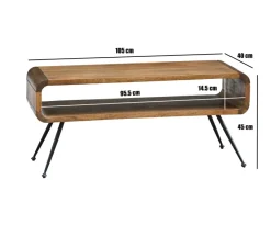 Couchtisch Mango Massivholz 105cm Wohnzimmertisch Sofatisch Beistelltisch Ablage