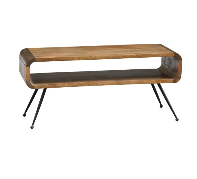 Couchtisch Mango Massivholz 105cm Wohnzimmertisch Sofatisch Beistelltisch Ablage