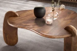 Couchtisch Mango Massivholz Ø78cm Design Wohnzimmertisch in organischer Form