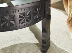Couchtisch Mango Massivholz rund Wohnzimmertisch orientalischer Boho Design
