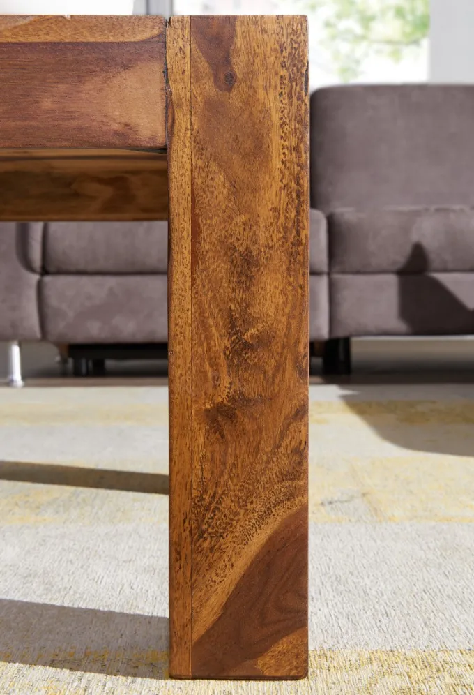 Couchtisch Massivholz 110cm · Rechteckiger Landhaus Wohnzimmertisch aus Echtholz