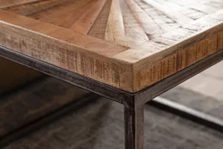 Couchtisch Massivholz quadratisch 55cm Wohnzimmertisch Metallgestell Industrial