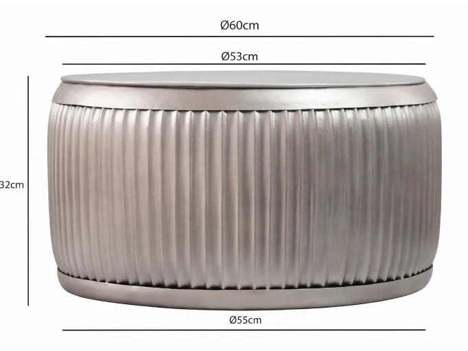 Couchtisch Metall Rund 60cm Wohnzimmertisch mit Stauraum Sofatisch Beistelltisch