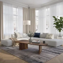 Couchtisch oval aus Sheesham Massivholz Sofatisch 120cm moderner Wohnzimmertisch