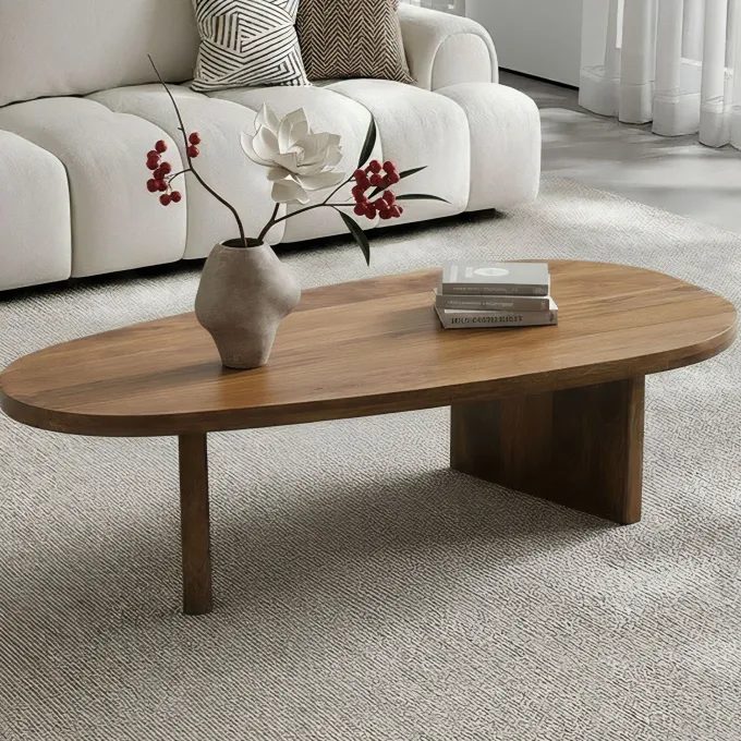 Couchtisch oval Mango Massivholz Sofatisch 120cm Beistelltisch Wohnzimmertisch