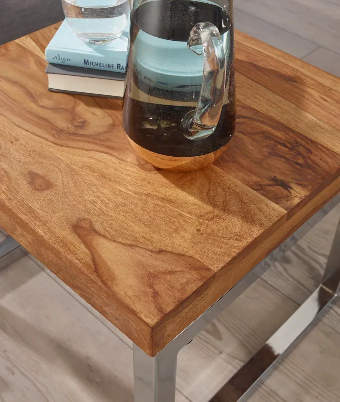 Couchtisch quadratisch 45cm Sheesham Massivholz Wohnzimmertisch Beistelltisch