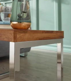 Couchtisch quadratisch 45cm Sheesham Massivholz Wohnzimmertisch Beistelltisch