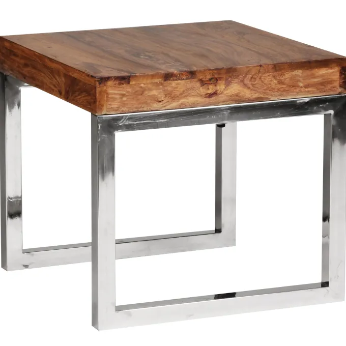 Couchtisch quadratisch 45cm Sheesham Massivholz Wohnzimmertisch Beistelltisch