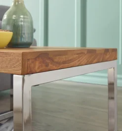 Couchtisch quadratisch 60cm Sheesham Massivholz Wohnzimmertisch Beistelltisch