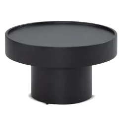 Couchtisch rund 60cm Metall schwarz Wohnzimmertisch Alu Sofatisch Beistelltisch