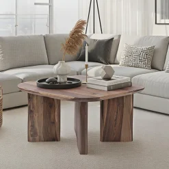Couchtisch Sheesham Massivholz 60cm quadratisch Handgefertigter Wohnzimmertisch