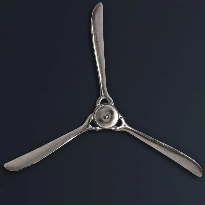 Deko Propeller FineBuy 85 cm Wanddeko Aluminium Flugzeug Wandpropeller Wohndeko