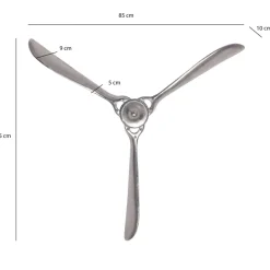 Deko Propeller FineBuy 85 cm Wanddeko Aluminium Flugzeug Wandpropeller Wohndeko