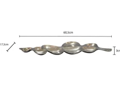 Dekoschale Blatt Aluminium Schale 60,5cm Tischdeko Metall Wohnaccessoire Alu