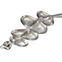 Dekoschale Blatt Aluminium Schale 60,5cm Tischdeko Metall Wohnaccessoire Alu