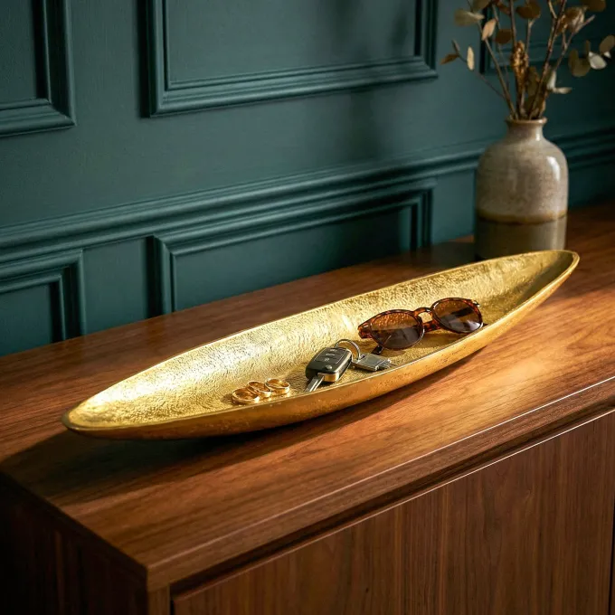 Dekoschale Gold Aluminium Schale Groß Alu Tischdeko Metall Wohnaccessoire Modern