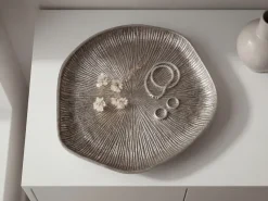 Dekoschale Metall 40cm Organisch Standdeko Tischdeko Schmuckteller Dekoteller