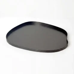 Dekotablett Metall 50cm Schwarz Dekoteller Tablett Organisch Tischdeko Handmade