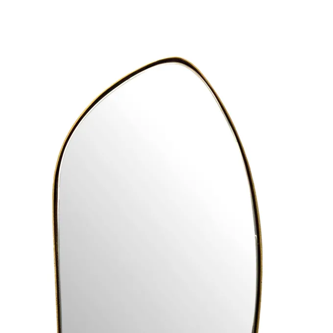 Design Wandspiegel organische Form 90 cm moderner Spiegel asymmetrisch gold
