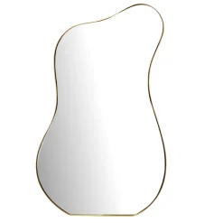 Design Wandspiegel organische Form 100 cm moderner Spiegel asymmetrisch gold