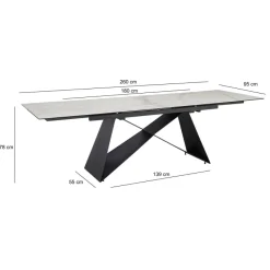 Esstisch FineBuy Esszimmertisch 180 - 260 cm Ausziehbar Keramik Keramiktisch