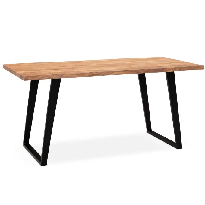 Esstisch FineBuy Esszimmertisch 120 cm Akazie Massivholz Baumkante Küchentisch