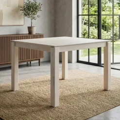 Esstisch Massivholz 80cm Esszimmertisch White Wash Küchentisch 4 Personen Tisch