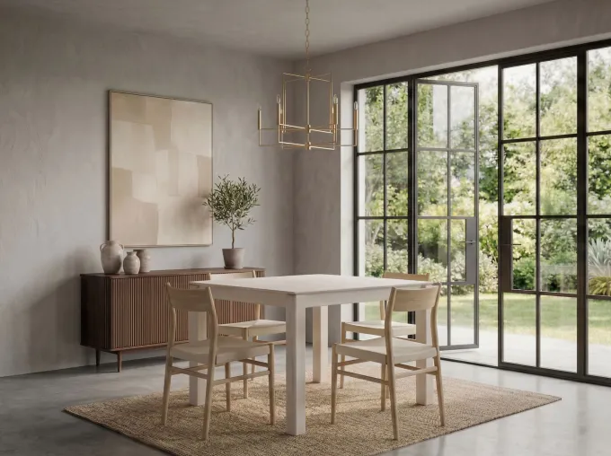 Esstisch Massivholz 80cm Esszimmertisch White Wash Küchentisch 4 Personen Tisch