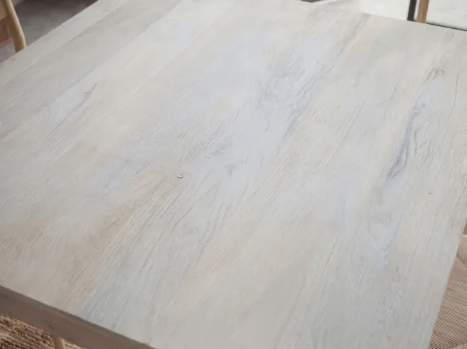 Esstisch Massivholz 80cm Esszimmertisch White Wash Küchentisch 4 Personen Tisch