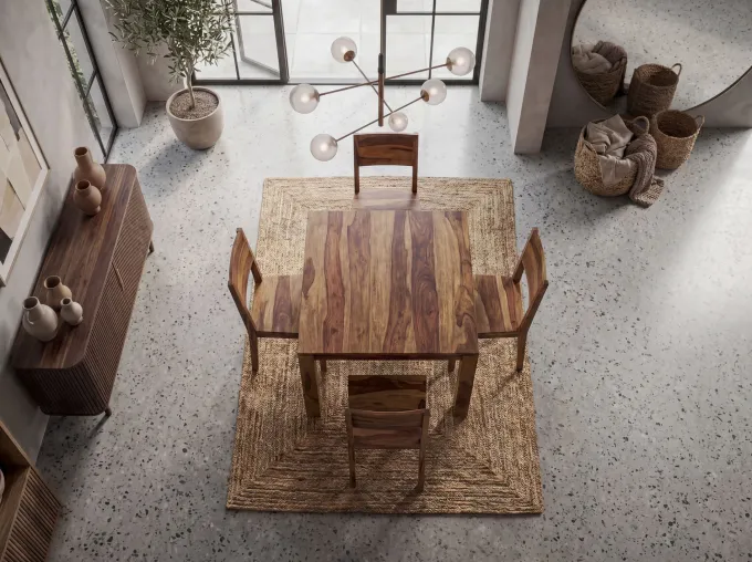 Esstisch Massivholz 80cm Esszimmertisch Sheesham Küchentisch 4 Personen Tisch