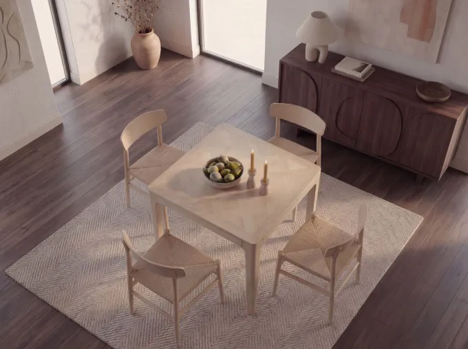 Esstisch Massivholz Quadratisch 80cm Esszimmertisch Küchentisch Tisch 4 Personen