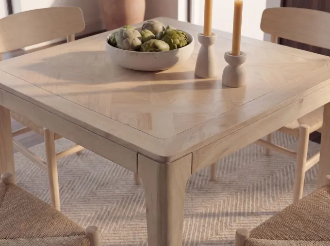 Esstisch Massivholz Quadratisch 80cm Esszimmertisch Küchentisch Tisch 4 Personen