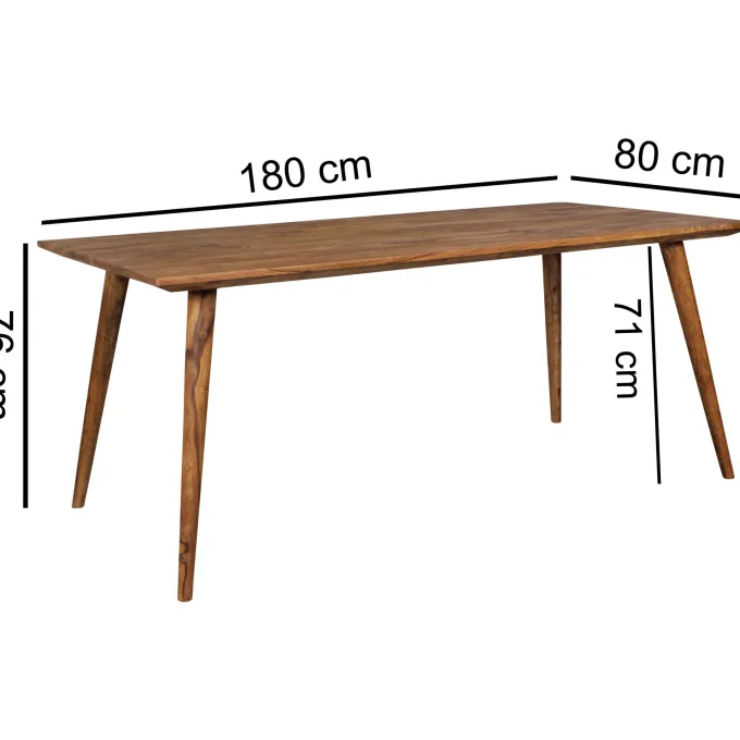 Esstisch natur braun Esszimmertisch Sheesham Küchentisch rustikal Massiv Holz
