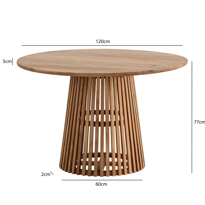 Esstisch rund Ø 120 Massivholz Natur Esszimmertisch Design Küchentisch massiv