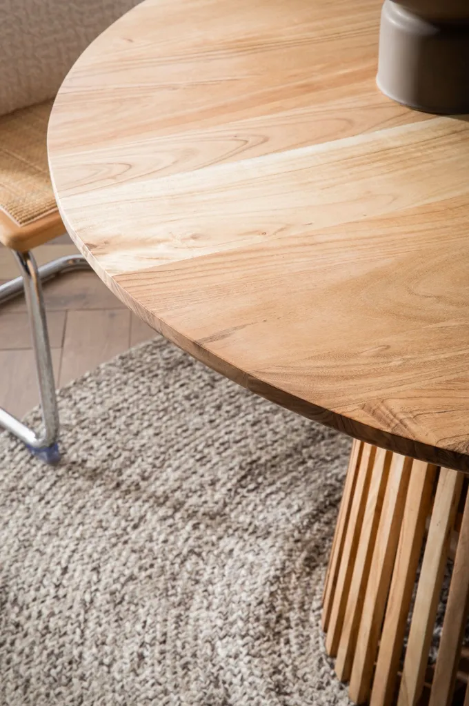 Esstisch rund Ø 120 Massivholz Natur Esszimmertisch Design Küchentisch massiv