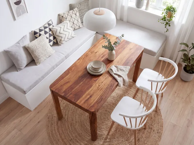 Esstisch Sheesham Massivholz 120cm Rechteckiger Esszimmertisch Küchentisch
