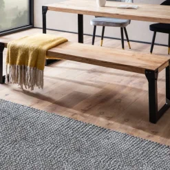 Esszimmerbank FineBuy Sitzbank Akazie Massivholz Essbank Industrial Holzbank