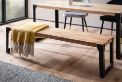 Esszimmerbank FineBuy Sitzbank Akazie Massivholz Essbank Industrial Holzbank