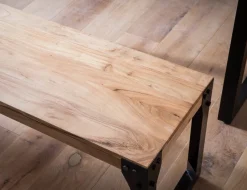 Esszimmerbank FineBuy Sitzbank Akazie Massivholz Essbank Industrial Holzbank