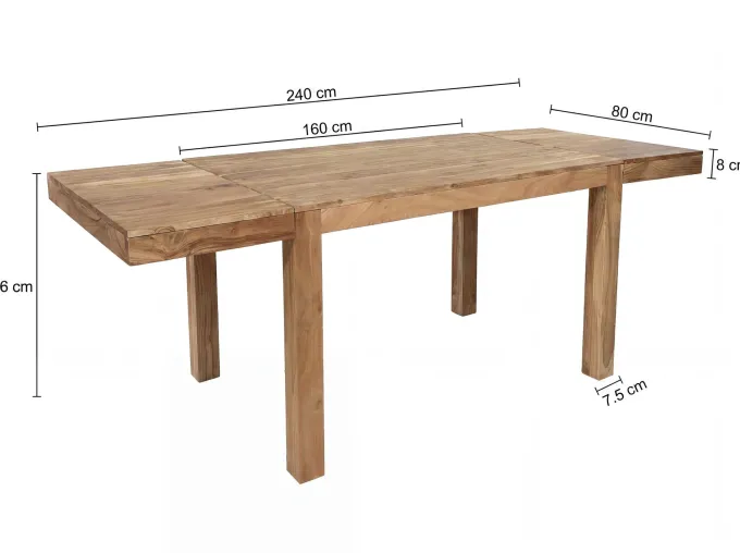 Esszimmertisch Erweiterbar 160 - 240cm Holz Massiv Esstisch Küchentisch Handmade